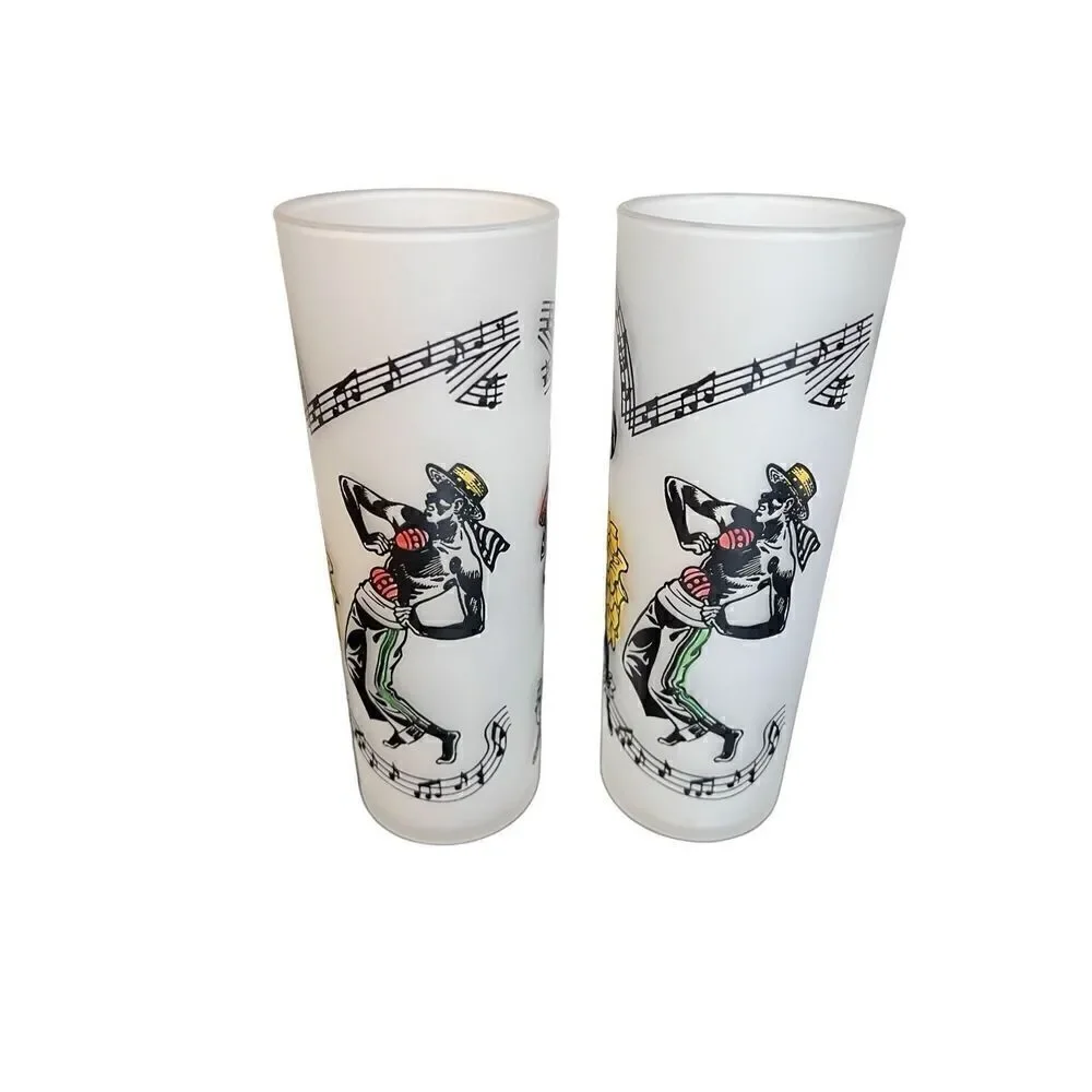 MCM Vintage 1940s-1950s CALYPSO~6pc/13oz~COLLINS GLASSES~BAR~TUMBLERS~CARIBBEAN